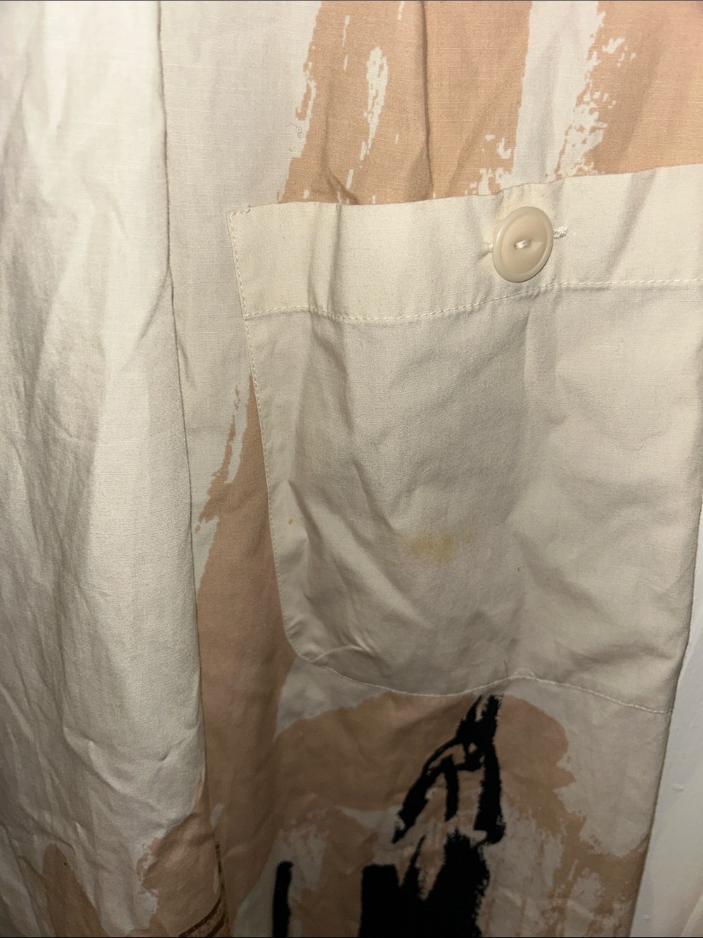 H&M Off-White graphic print, cotton maxi dress with pockets and straps - Picture 5 of 8